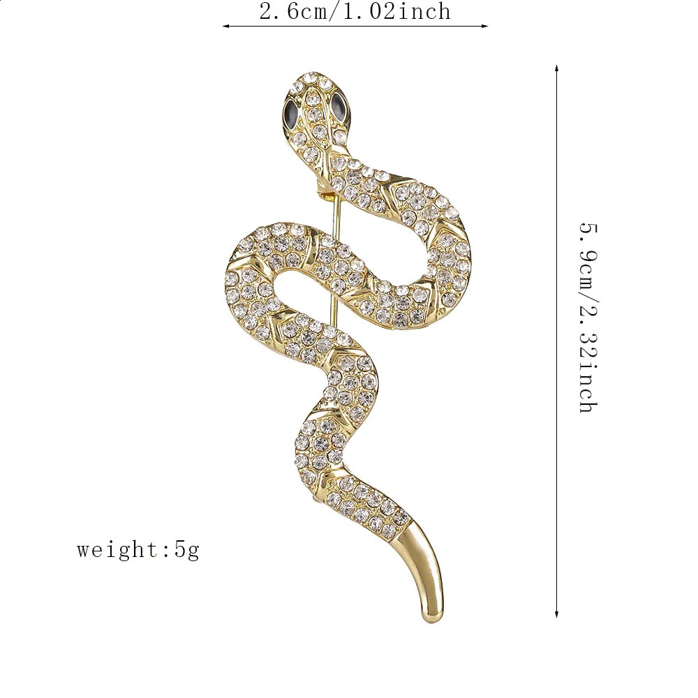 2024 Snake Brooch Full Rhinestone Crystals Inlay Womens Brooches Pins Badge Jewelry Souvenir Gift 241211
