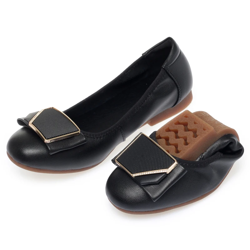 AIYUQI Women Beanie Shoes Spring Flat Women Casual Shoes Genuine Leather Large Size Soft-soled Mom Shoes
