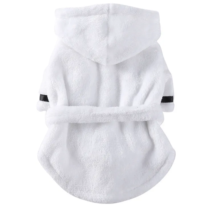 Luxury Canine Clothing Set - Tailored Embroidered Pet Nightgown and Toweling Wrap for Cats and Dogs HF38