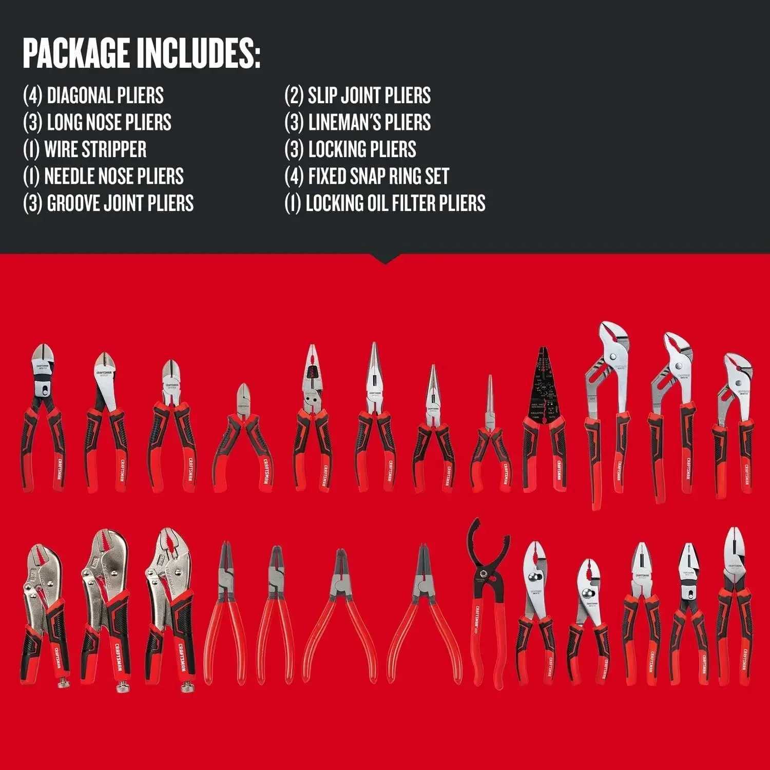 Pruning pliers Plier Set 25 Pieces Durable and Versatile Pliers Stainless Steel Bladeshand toolstool set wire stripper crimping tool z241211