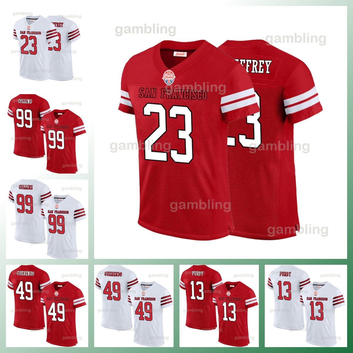 24 25 Football Stitched 49 The Jerseys 85 George 5 Trey 23 Christian 13 Brock 11 Brandon 10 Jimmy 99 Javon 17 Malik 33Tarvarius Custom Embroidery Football Jerseys