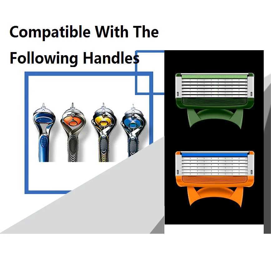 JiFULI (8-blade) high-quality mens safety shaver blade 6-layer shaver blade German stainless steel replacement shaver headW241211