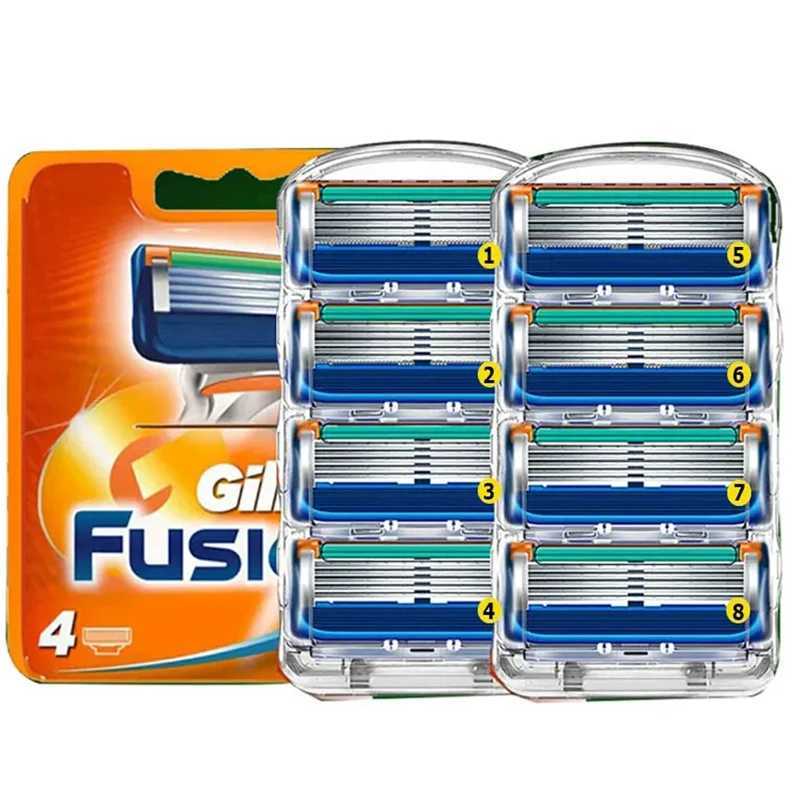 6/2/8/4 pieces of high-quality 5-layer manual shaver blades mens facial shaver replacement blades and shaver holder setW241211