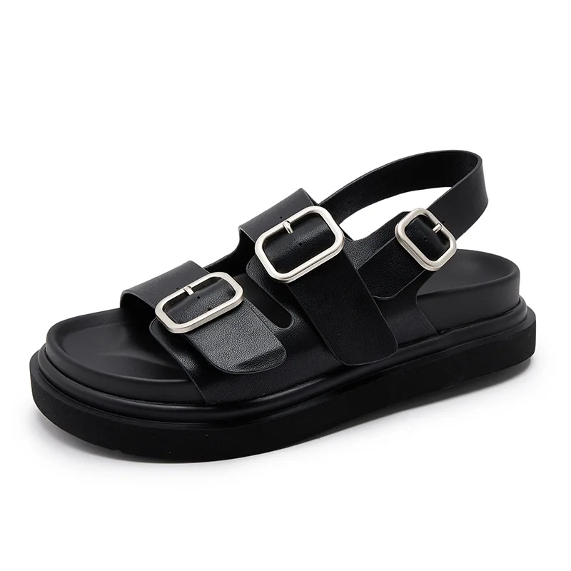AIYUQI Sandals Women Platform Genuine Leather Summer Roman Sandals Women Casual Beach Sandals Women
