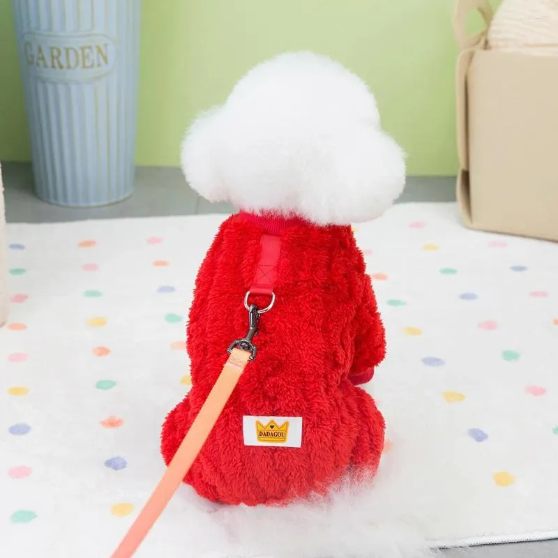 Dog Apparel Coral Fleece Overalls Autumn Warm Puppy Jumpsuit Winter Boy Clothes For Small Dogs Pet Costume Chihuahua Yorkie Pajamas HF57