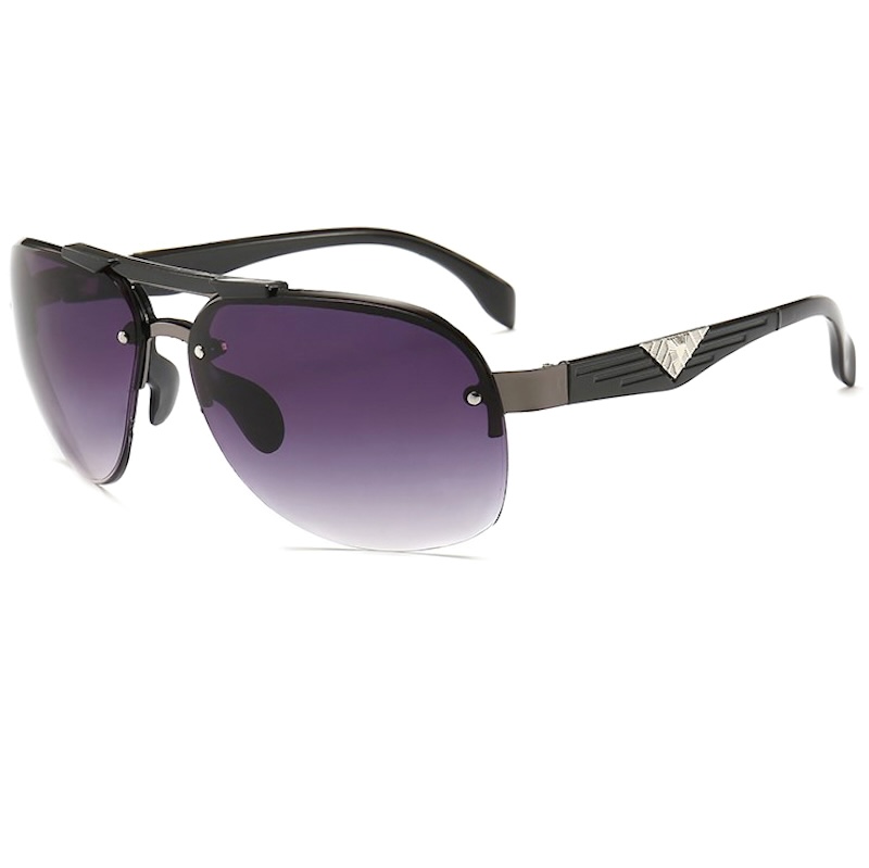 Pilot Sunglasses Men UV400 Vintage Punk Rimless Rectangle Square Classic Men Fashion Glasses Trendy Small Frame Sun Glasses Frameless Eyewear Steampun