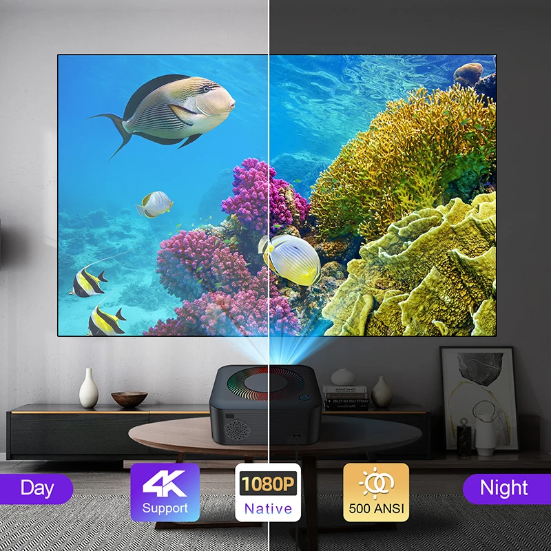 Xnano X5 Mini Projector, 1080P Full HD Support 4K, Android 11.0 with WiFi & Bluetooth 5.0, Home Theater Video Projector for Movies and Gaming, Low Noi