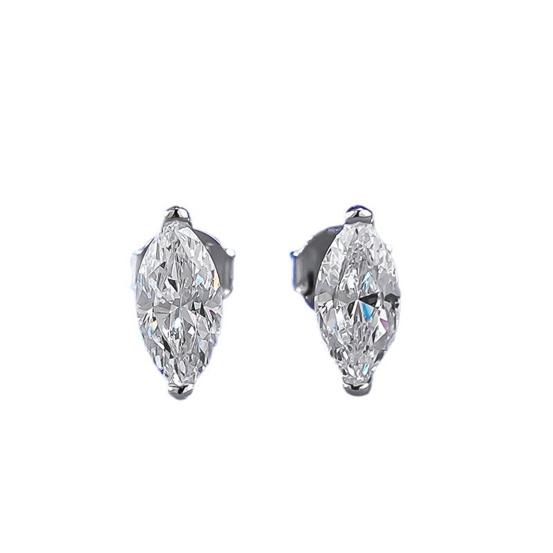 Choucong Ins Top Sell Stud Earrings Sweet Cute Simple Fine Jewelry Solitaire Soild 100% 925 Sterling Silver Marquise Moissanite Diamond Gorgeous Women