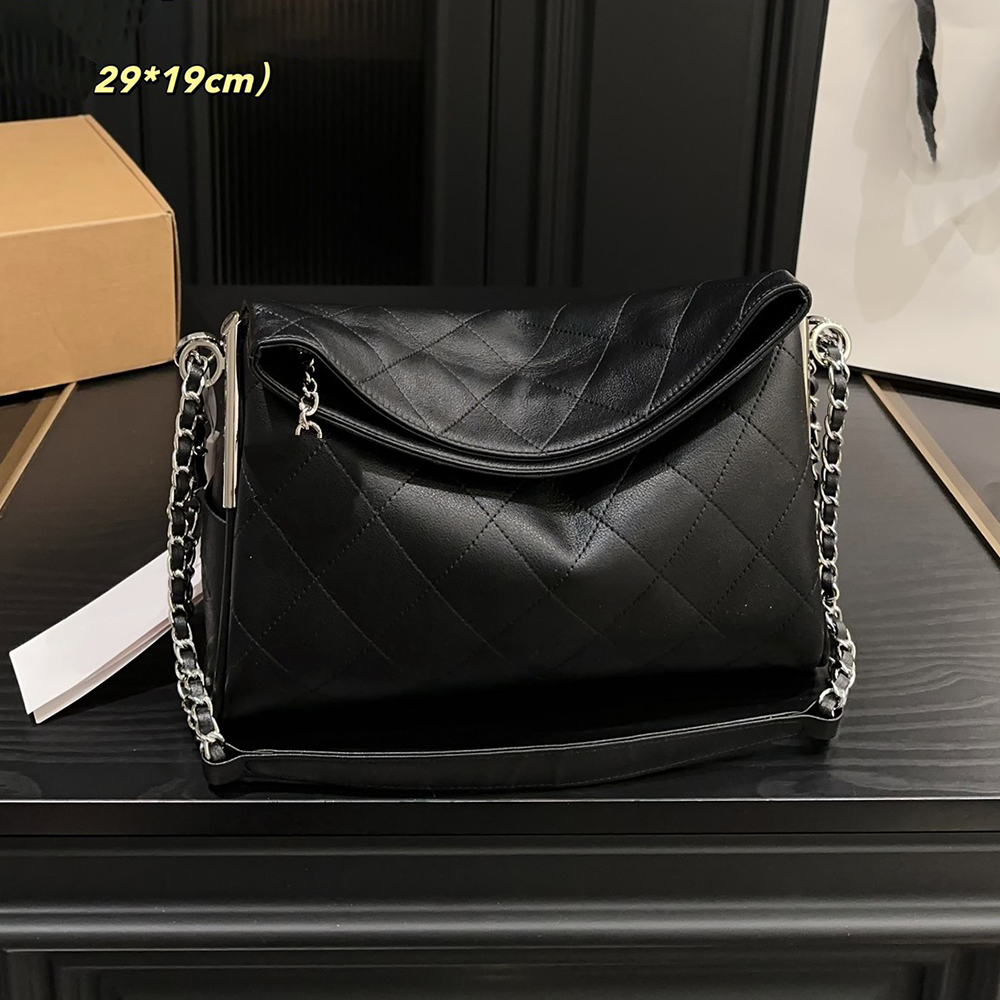 Two Size Luxury Handbag Women Shoulder Bag Large Tote Bag Silver Hardware Leather Diamond Plaid Evening Clutch Vintage Underarm Bag Crossbody Designer Wallet 29/38C