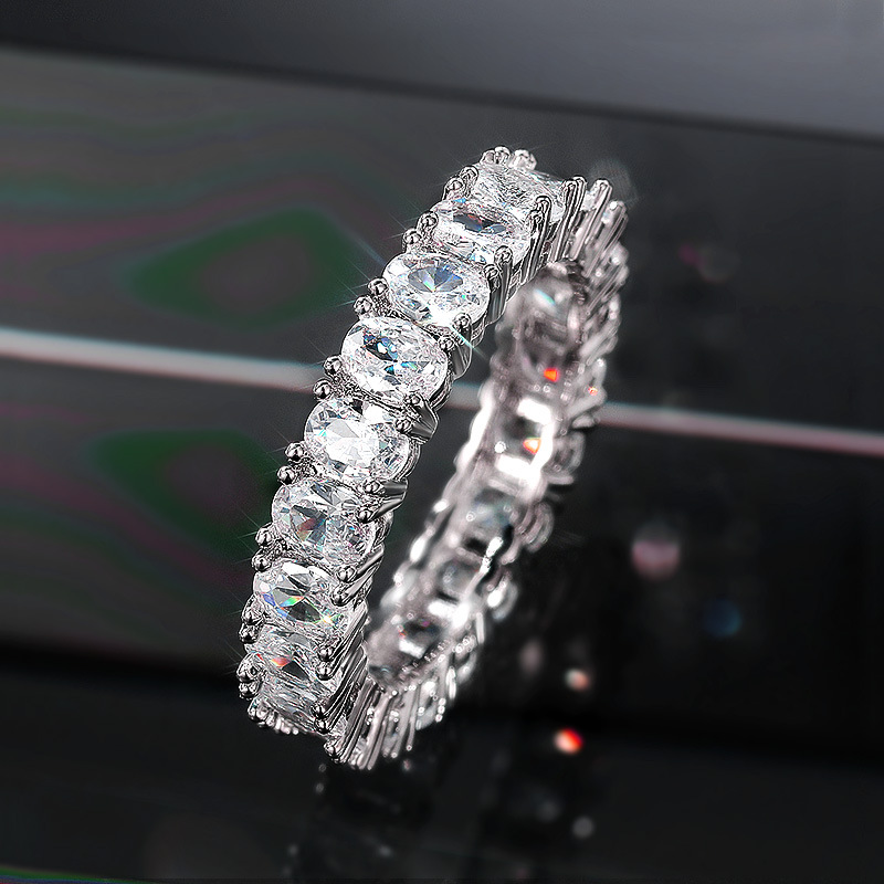 s Sier Cubic Zirconia Ring for Women Engagement Band Wedding Party Gift Size 6-10