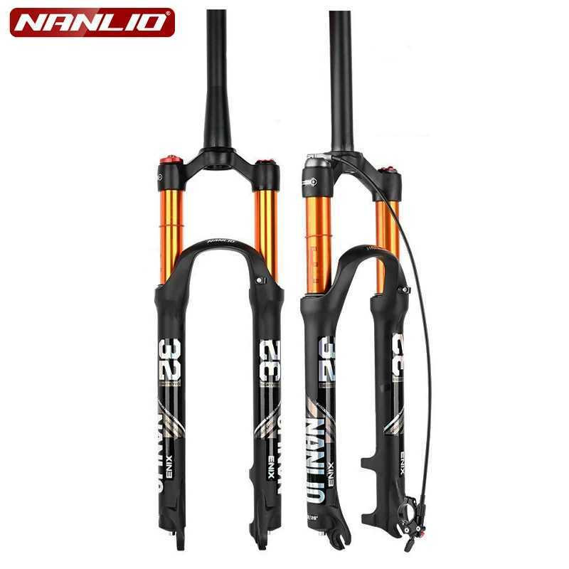 Bike Forks Bicycle front fork 26 27.5 29 inch Magnesium alloy Air pressure Shock absorption Suspension Disc Brake Manual Remote MTB Fork S2412114