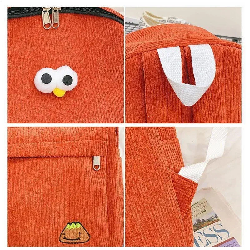 s College Bookbag Classic Women Preppy Style Large Capacity Corduroy Backpacks Teen Girls Schoolbag High School Student 241210