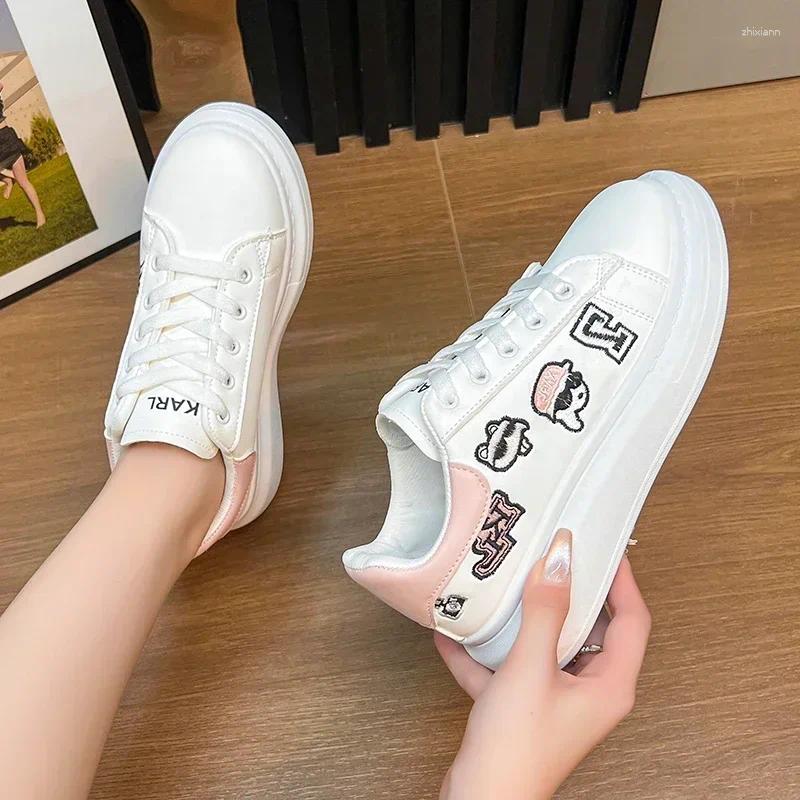 Casual Shoes Personality Women Skateboarding Comfortable Female Sport Running Sneakers PU Leather Girls Fiess Walking Trainers