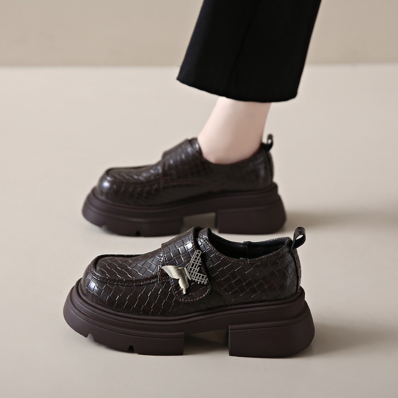 Women Casual Shoes:Dress Patent Leather Shoes Design Sense Thick Sole NEW hot Loafers Shoes,Black/Brown,Free shipping