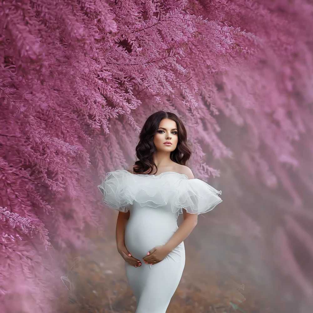 Pregnant womens photography props baby showers long dresses pregnant womens photos comfortable and elastic fabrics pregnant womens dresses W241211