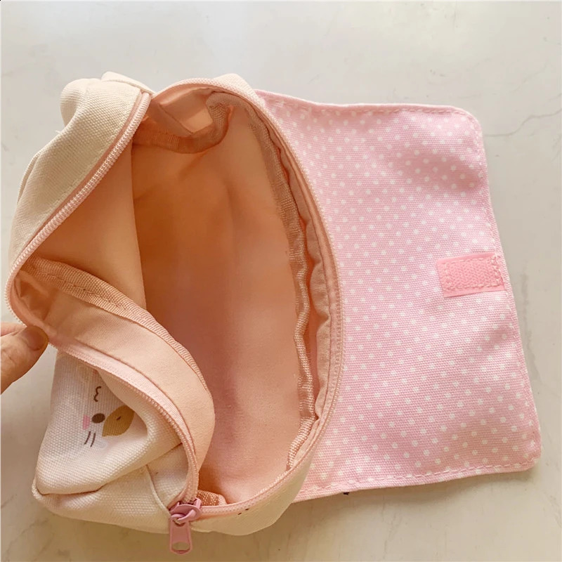 Masyumaro fluffy Fuwa Nyanko cat pencil case for cute pencil bags in school Kawaii storage organizer makeup bag cosmetics bag 241210