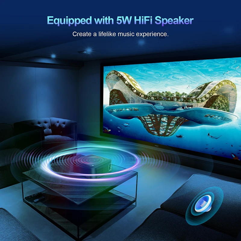Xnano X5 Mini Projector, 1080P Full HD Support 4K, Android 11.0 with WiFi & Bluetooth 5.0, Home Theater Video Projector for Movies and Gaming, Low Noi