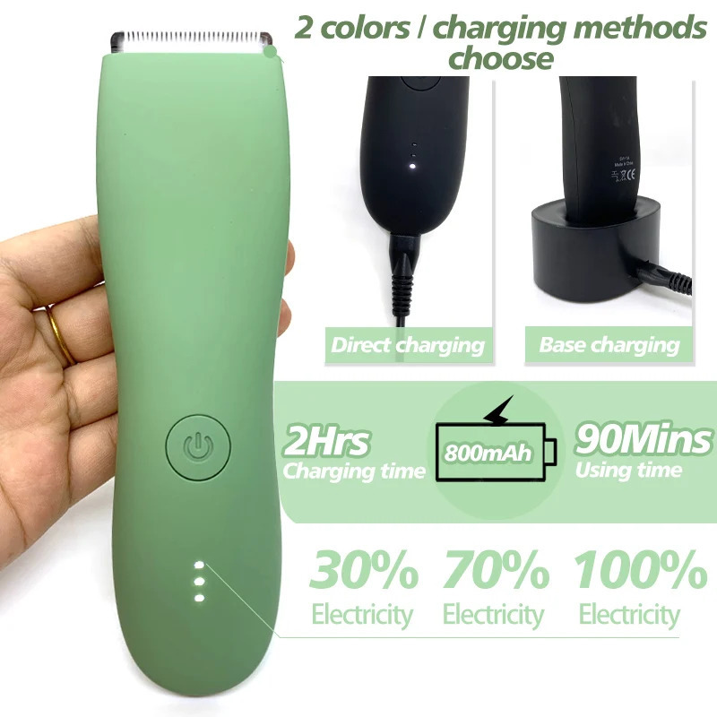 Body Hair Trimmer Shaver for Men Ball Trimmer for Groin Pubic Replaceable Ceramic Blade Groomer Electric Razor Waterproof Clippe 241211