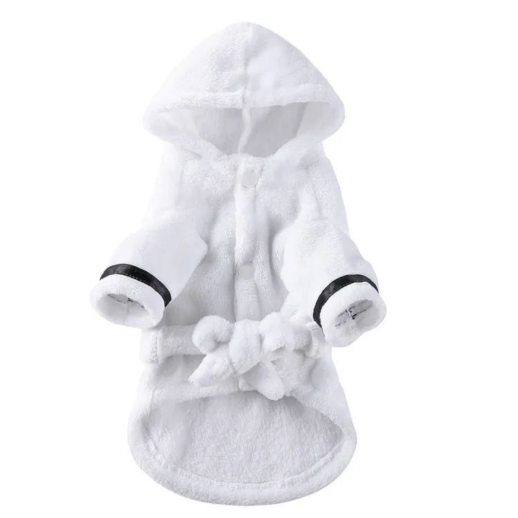 Luxury Canine Clothing Set - Tailored Embroidered Pet Nightgown and Toweling Wrap for Cats and Dogs HF38