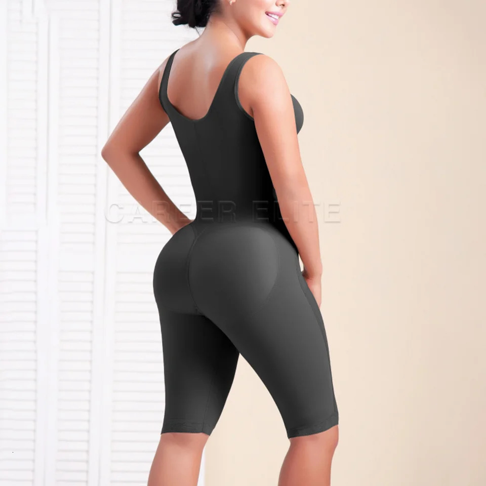 Colombian Shapewear Reducing and Shapers Abdominal Control Sleeveless knee Length Shorts Girdles for Women Slimming Butt Lifter 241211