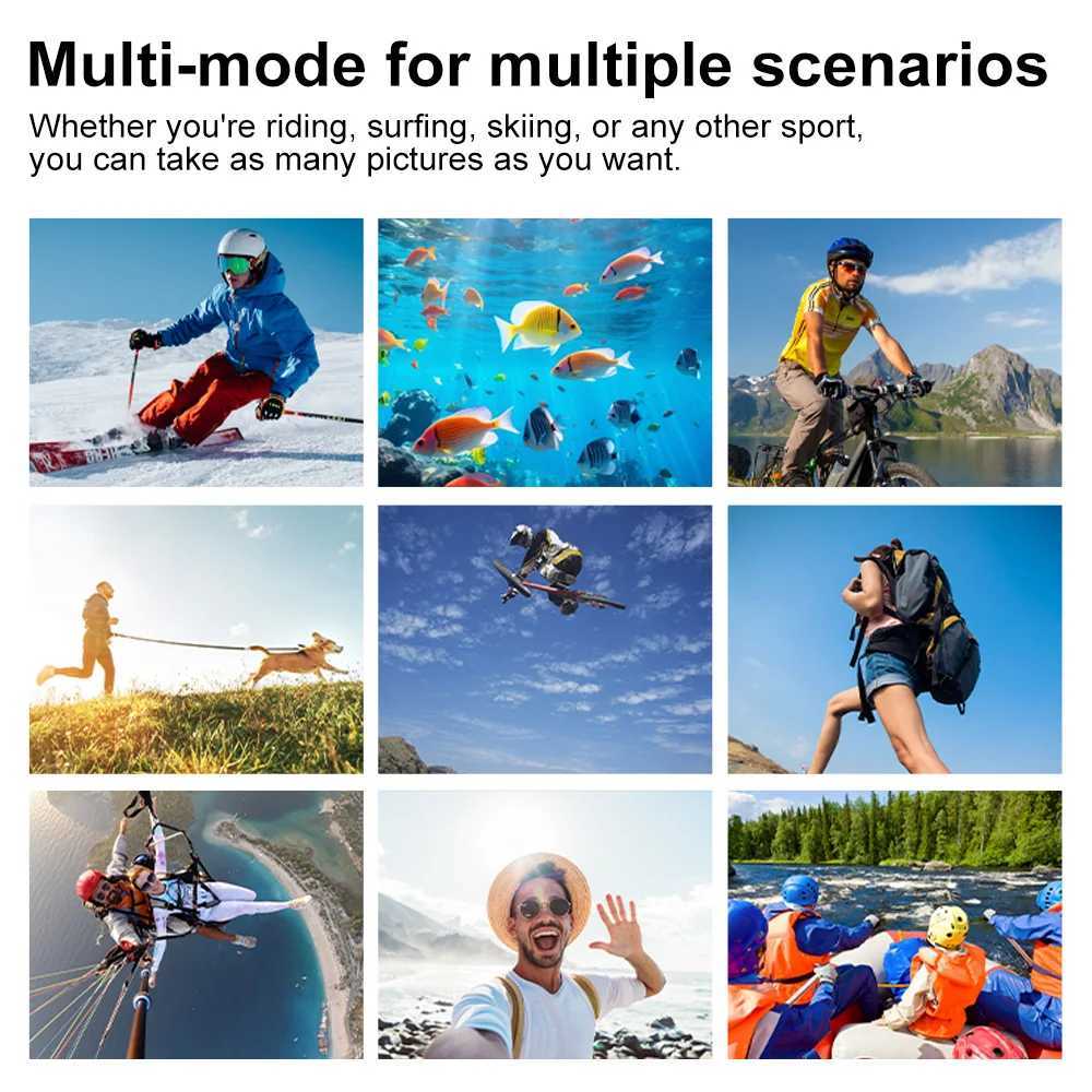 6K action camera 5K60FPS 4K60FPS 50MP 2.0-inch touch LCD EIS dual Sn WiFi 170D waterproof 30M 5X Zo sports camera with remote control Y241211