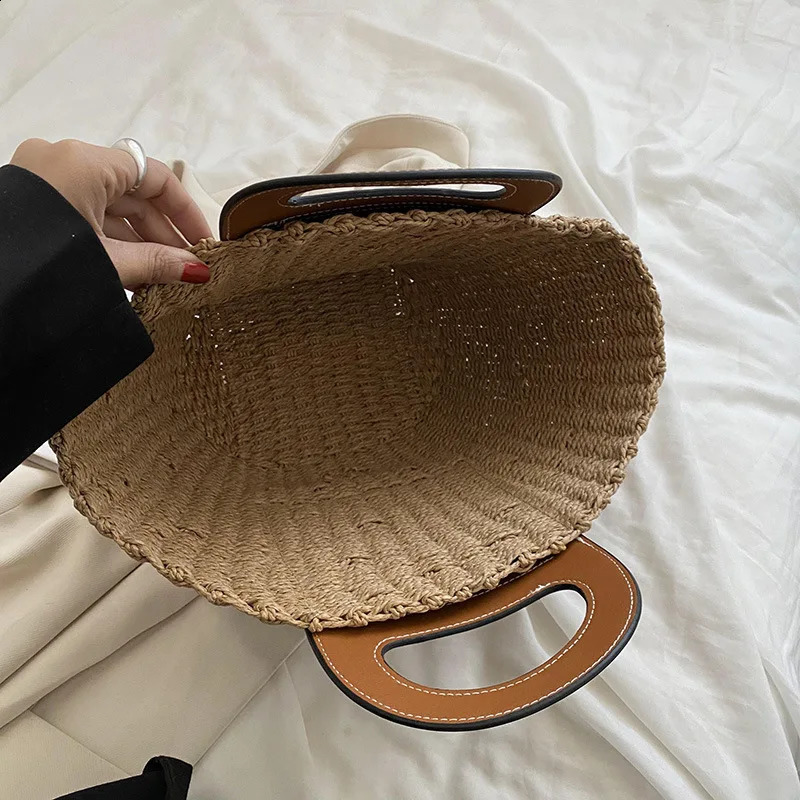 Fashion Womens Basket Shopping Bag Beach Straw Bag Summer Womens Travel Handbag Underwear Shoulder Bag 241205