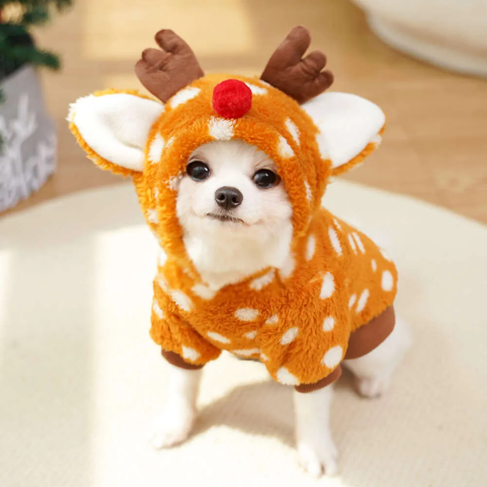 Designer Dog Clothe Cats, Dog Clothe Christmas Clothes, Elk Supplies, Autumn And Winter Plush, Medium-Sized Dogs HF41