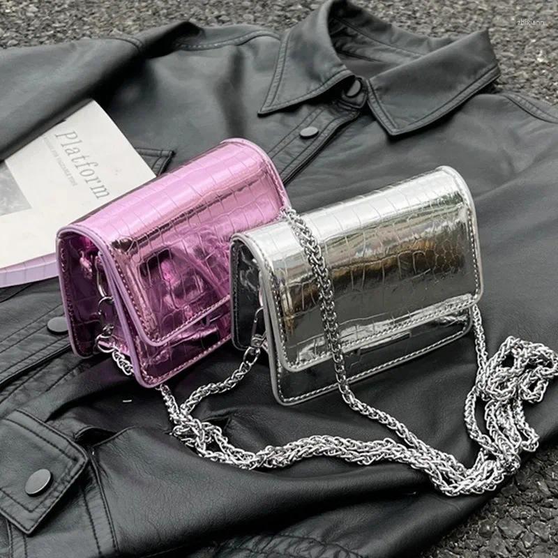 2025 NEW Drawstring Vintage Women Sier Chic Crossbody Bag Small Shoulder Bags Fashion Gold Mini Square Cute Pu Leather Handbag zhanyishengli