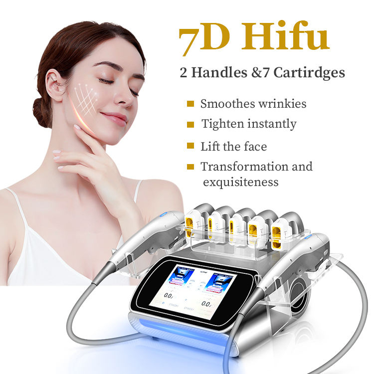 Multifunction 7D HIFU Face Remodeling Smas Skin Rejuvenation Wrinkle Removal Fine Line Improve Body Shaping Ultrasound Machine with 7 Cartridges