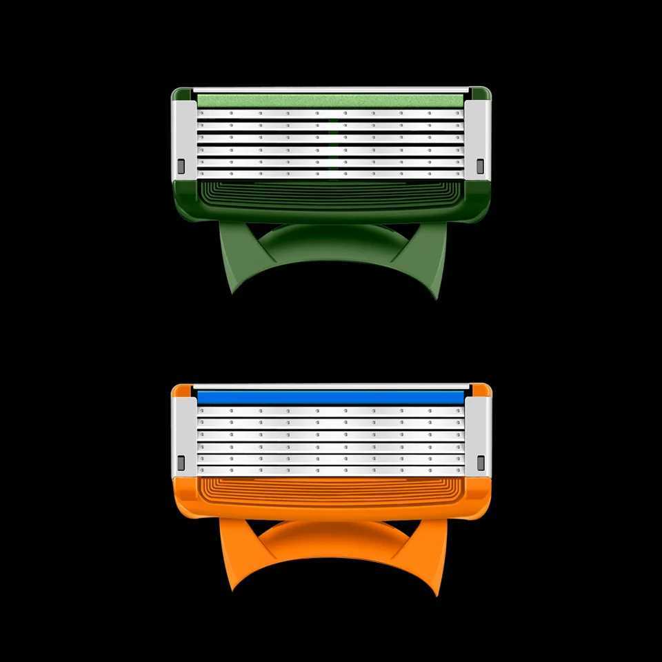 JiFULI (8-blade) high-quality mens safety shaver blade 6-layer shaver blade German stainless steel replacement shaver headW241211