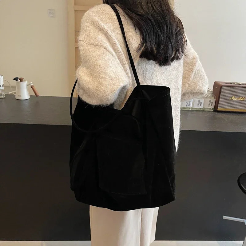 Fashion Solid Interior Compartment Tote Bags Casual Large Capacity Bags for Women Zipper Nylon Womens Handbags 241210