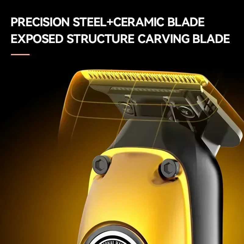 Kemei All Metal Electric Hair Clipper Set Professional Cordless Beard Trimmer Mens Shaver KM-1825 KM-1855 KM-TX3 Gold Clipper W241212