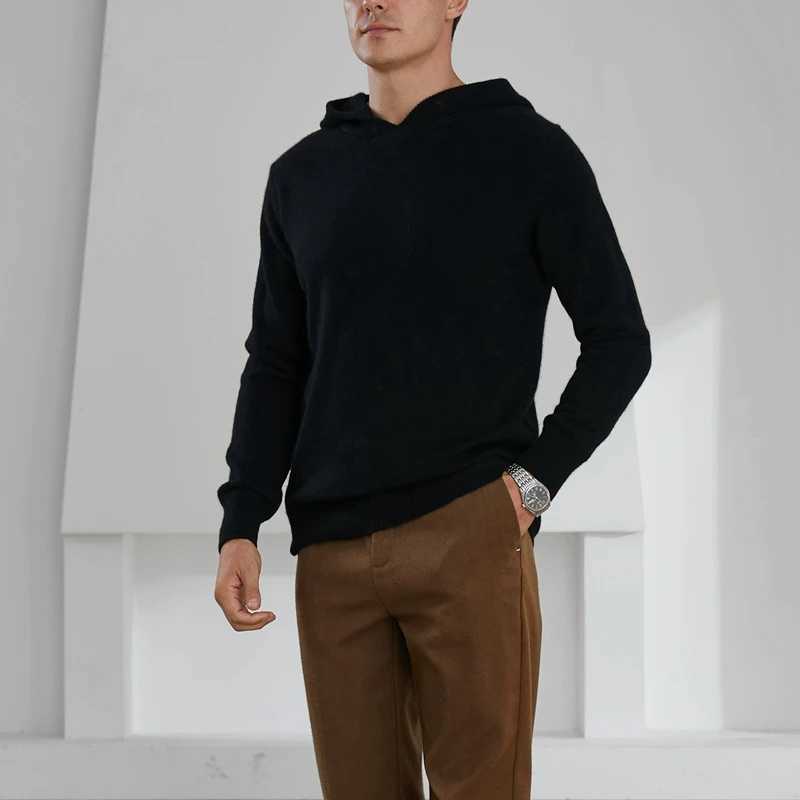 00 Cashmere Hoodie Mens Hoodie Collar Flip Collar Autumn/Winter New Solid Color Cashmere Shirt Top W2401211