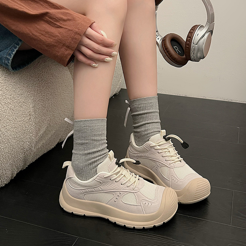 Women Sports Shoes:Designer Hiking Shoes Comfort Running Shoes Versatile Casual Style Breathable Sneakers,Beige/Grey/Blue,Free shipping