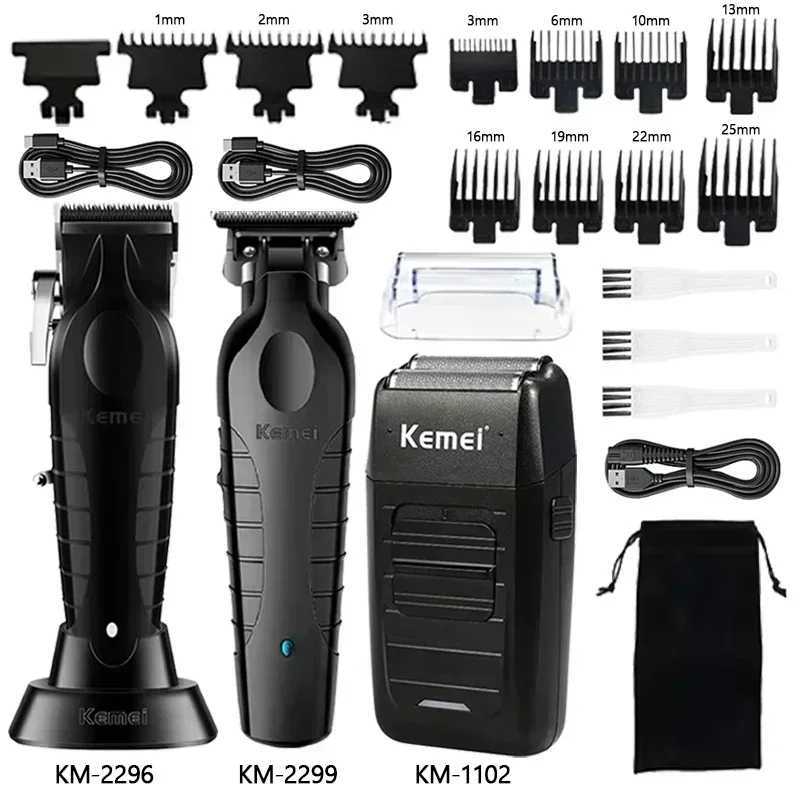 Kemei Hair Clipper Kit KM-2296 KM-2299 KM-1102 Mens Electric Shaver Hair Clipper Professional Hair Clipper W241212
