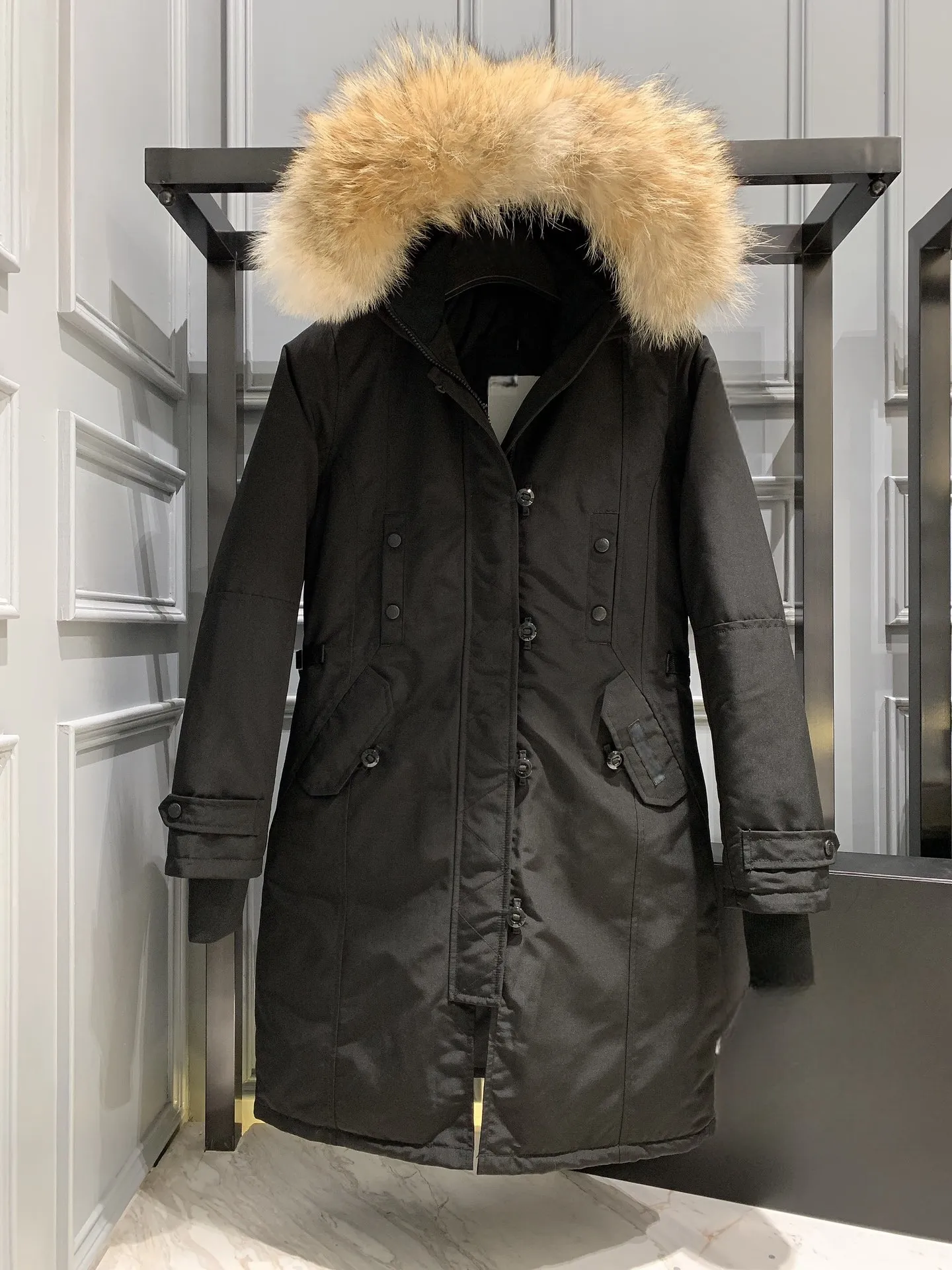 womens coat designer Jacket puffer jacket women Brand gooses Long Coat Large Pocket Fur Collar Thermal Top Female autumn and winter Large Clothing Coats