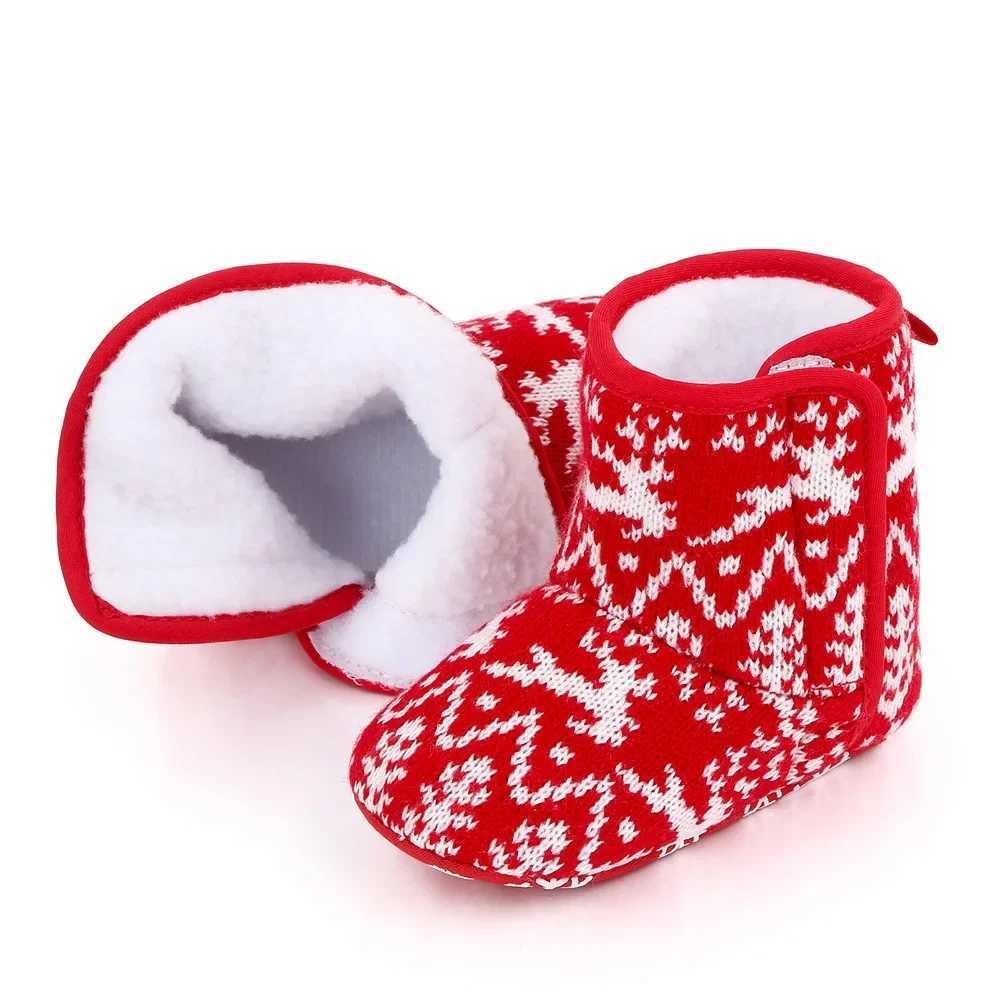 Boots Christmas Baby Shoes Anti Slip Newborn Plush Warm Winter Toddler Floor Socks Girls Boys Indoor Infant Kids NEW H241212J9FO