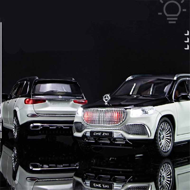 1 24 Maybach GLS GLS600 Alloy Luxy Car Model Simulation Diecasts Metal Toy Vehicles Car Model Sound and Light Childrens Toy Gift 241212