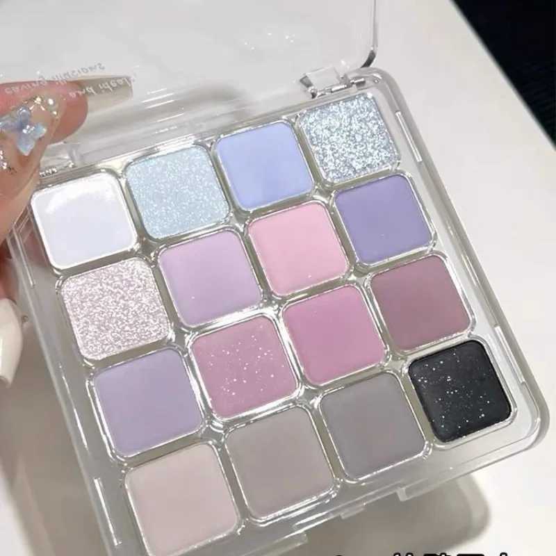 Blue pink glass eye shadow palette matte South Korea low saturation eye shadow long-lasting shiny eye shadow cosmeticsW241212
