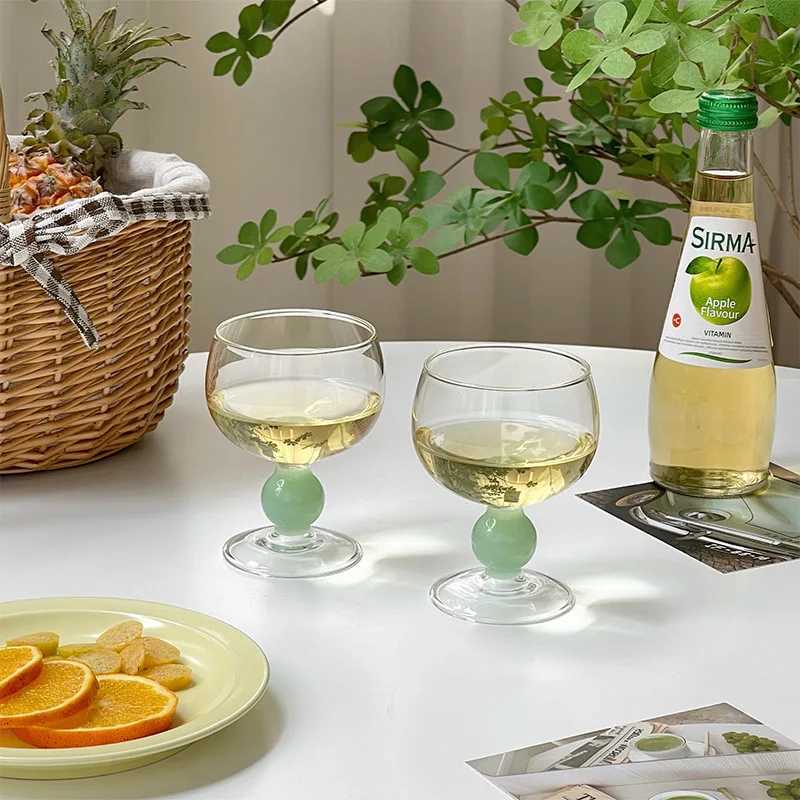 Nordic Cup Cute Green Ball Cup Champagne Cocktail Cup Short Dried Chrysanthemum Milk Shake Y241211