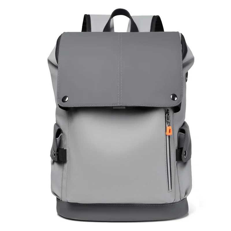 High Quality PU Leather Waterproof Mens Laptop Backpack Large Cputer Backpack for Business Urban Man Backpack USB Charging Z241211