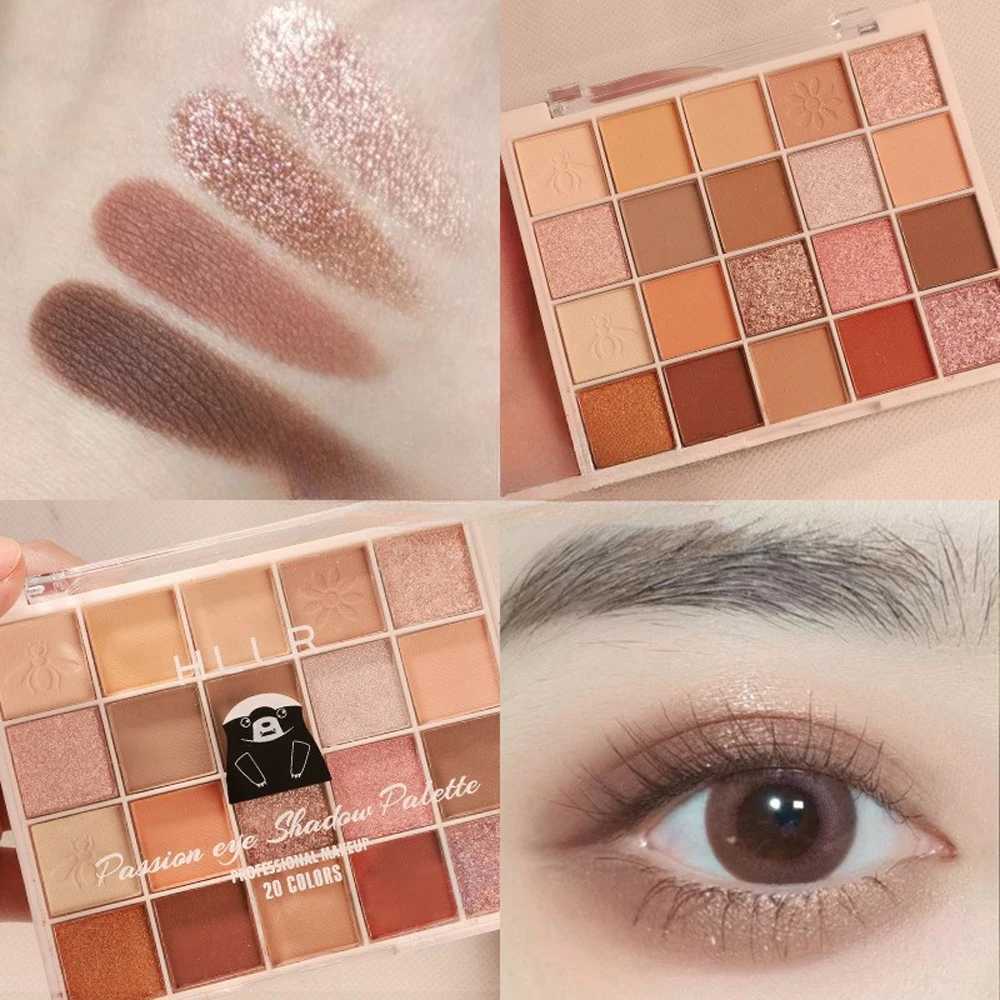 20Color Passion Eyeshadow palette less Earth Tone Matte durable waterproof glitter eye shadow low saturation Korean makeupW241212