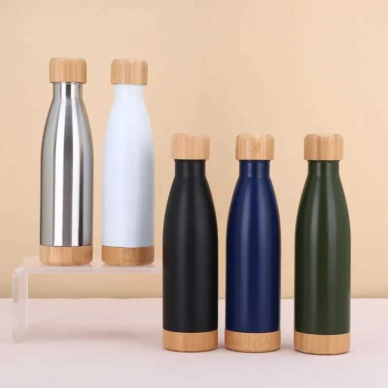 Hsinchu Wooden Bottle Cap Coke Bottle 304 Stainless Steel Crazy Bottle Outdoor Portable Sports Water Bottle Y241211