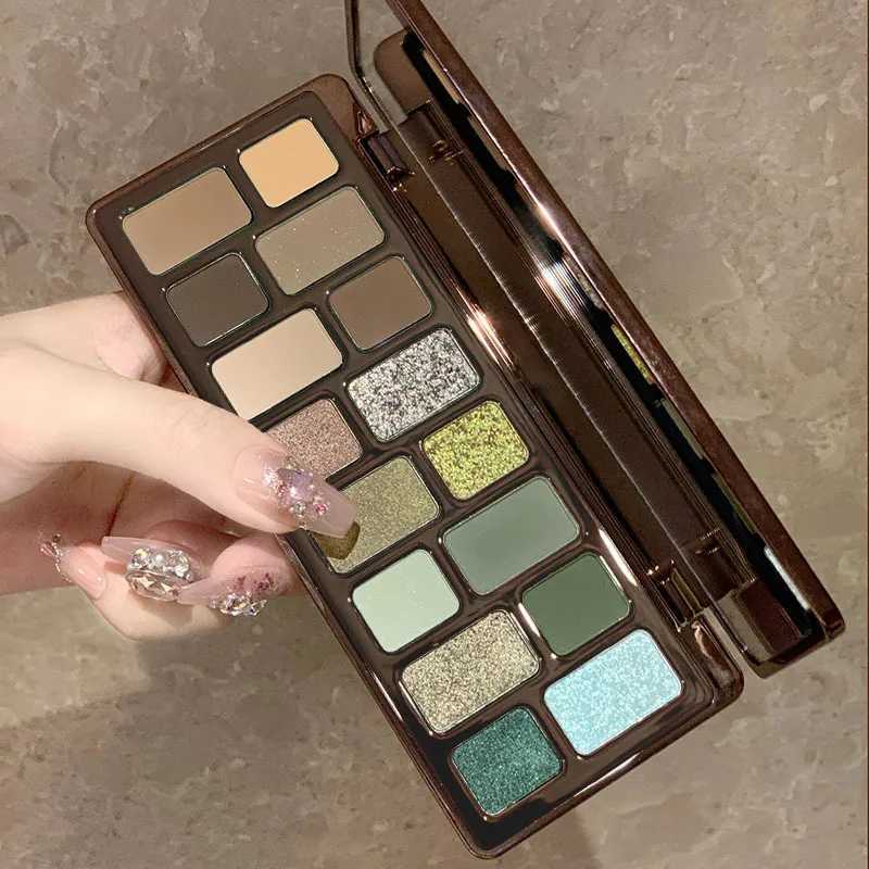 16 Color Green l Eyeshadow Makeup Palette Waterproof Lasting Diamond Glitter Eyeshadow Sparkling Crystal Eye Makeup CosmeticW241212