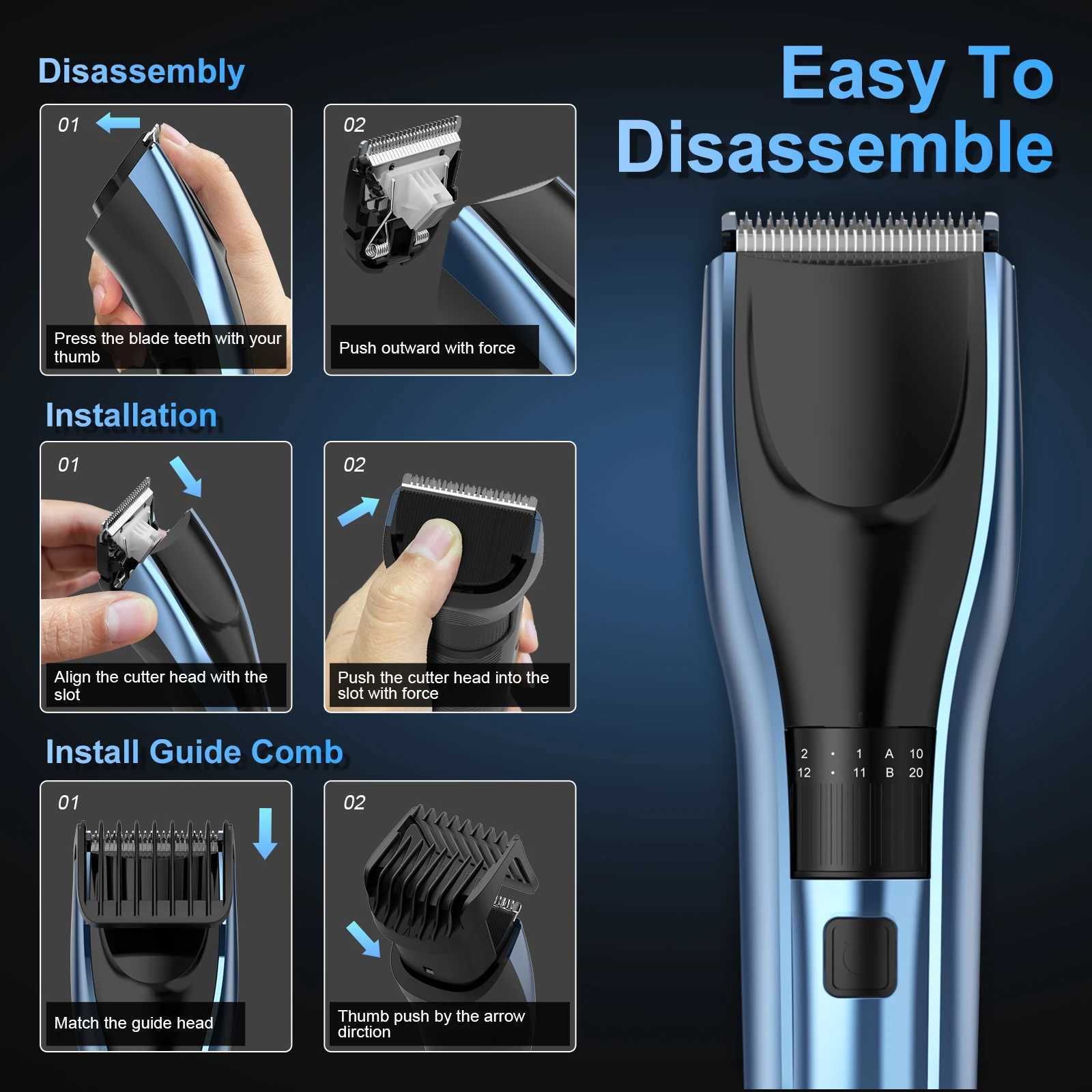Sejoy electric hair clipper suitable for men women rechargeable LED display screens hair clippers beard trimmers professional hairdressers W241212