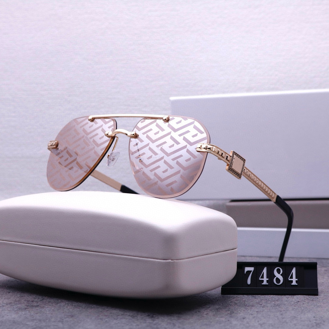 With Box 2025 New Designer Sunglasses Luxury Rectangle Eyeglasses Frameless Man Women Unisex Designer Goggle Letter Beach Classic Vintage Frame Sun Glasses UV400