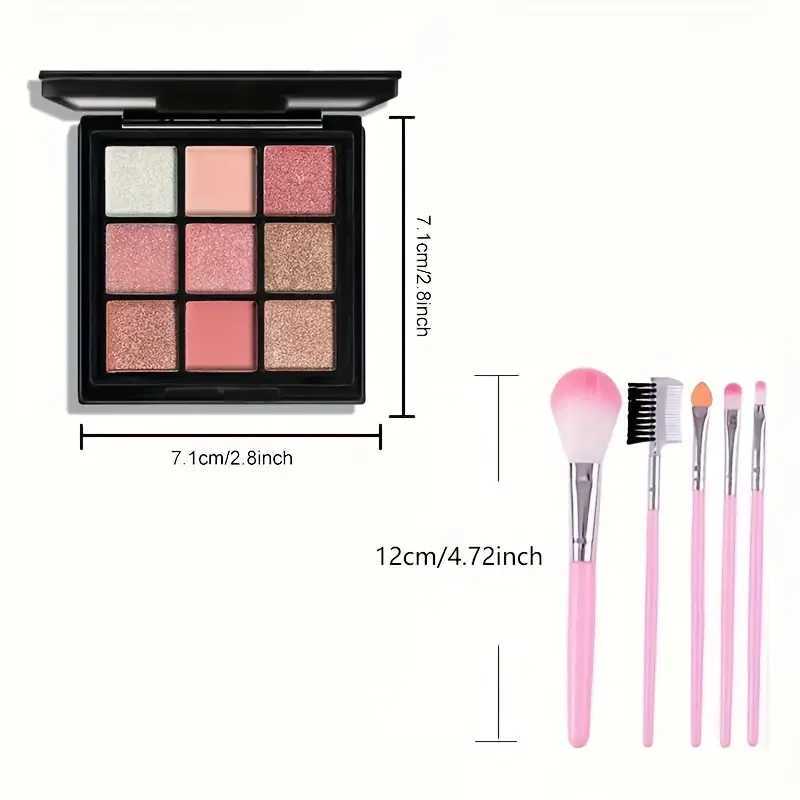 9-color matte eye shadow palette shimmer rose pink glass eye shadow female nude cosmetics Korean makeupW241212