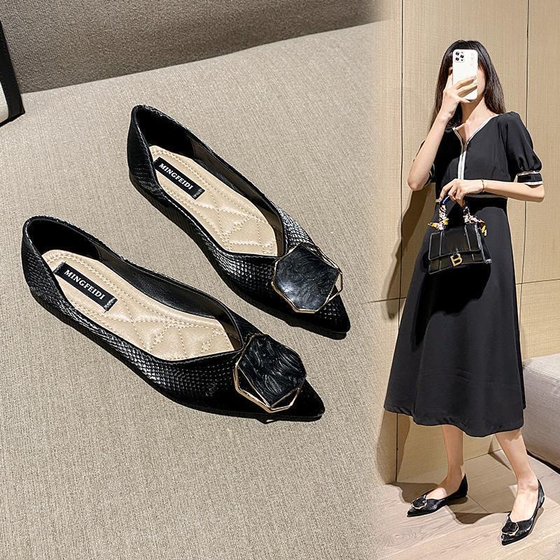 Designer Pumps Silk Shoes Woman Bridal Wedding Medium High Heels Ladies Office Dress Metal Buckle Loafers Cute Mary Jeans