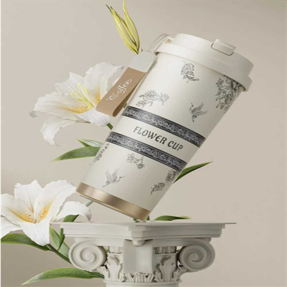 500ml ceramic lined coffee stainless steel tea coffee hot air flame travel portable large capacity crazy bottle Y241211