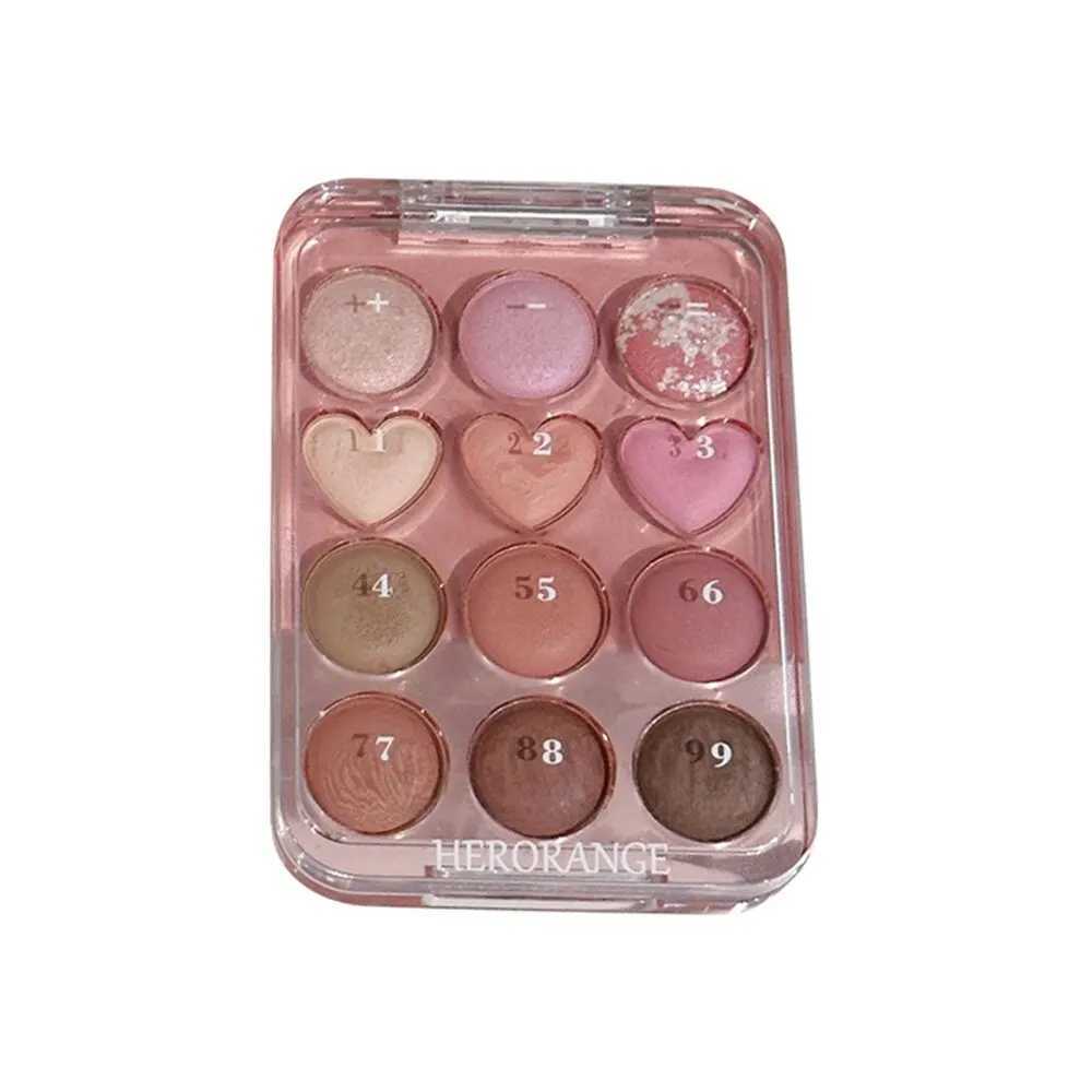 HERORANGE Calculator Love Eyeshadow Palette 12 Colors Matte lescent Glitter Non-Flying Powder Earth Color EyeshadowW241212